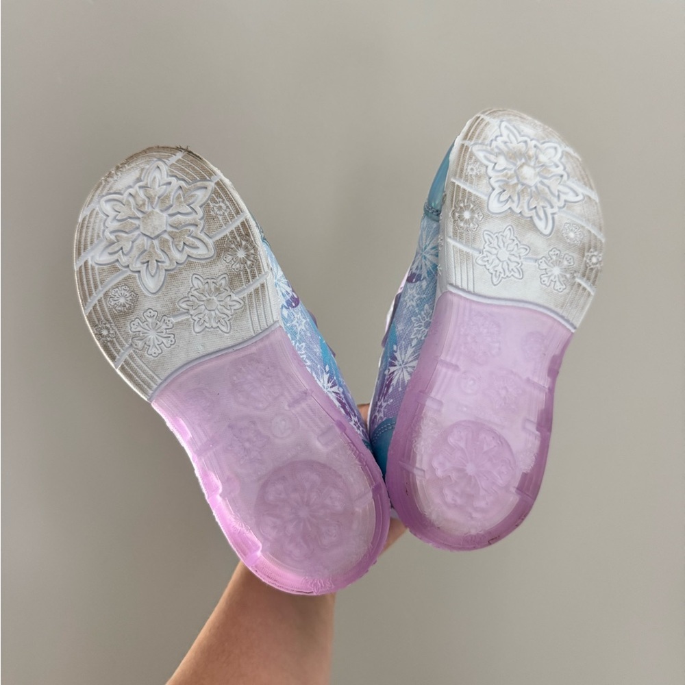 Disney Frozen Light Up Sneakers Toddler Girls S 12 Elsa Anna LED Shoes - Picture 4 of 9